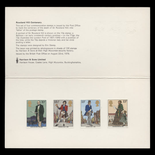 Great Britain 1979 Rowland Hill Death Centenary presentation folder