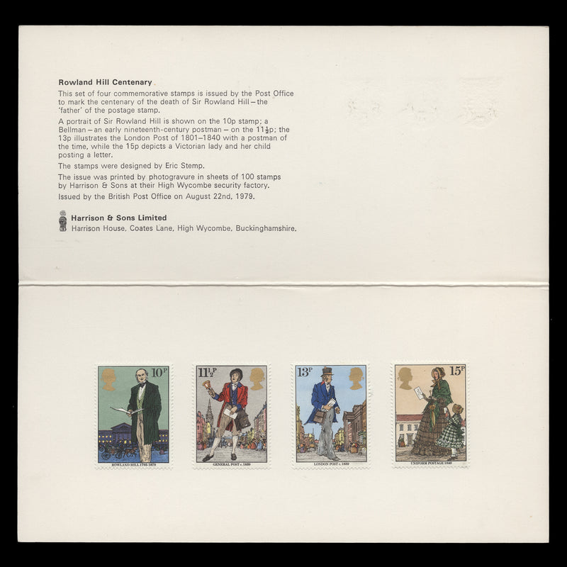 Great Britain 1979 Rowland Hill Death Centenary presentation folder