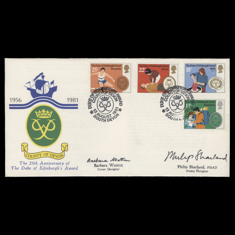 Great Britain 1981 Duke of Edinburgh Award Scheme first day cover signed by designers