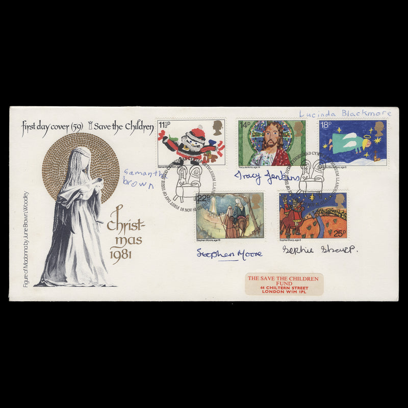 Great Britain 1981 Christmas first day cover signed by the five designers