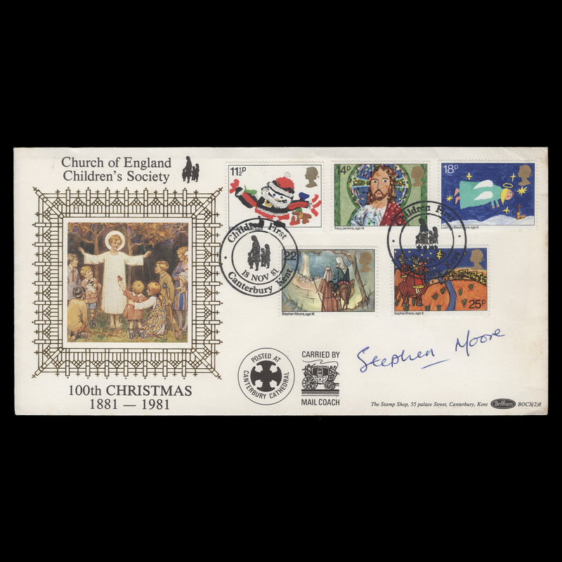 Great Britain 1981 Christmas first day cover signed by Stephen Moore