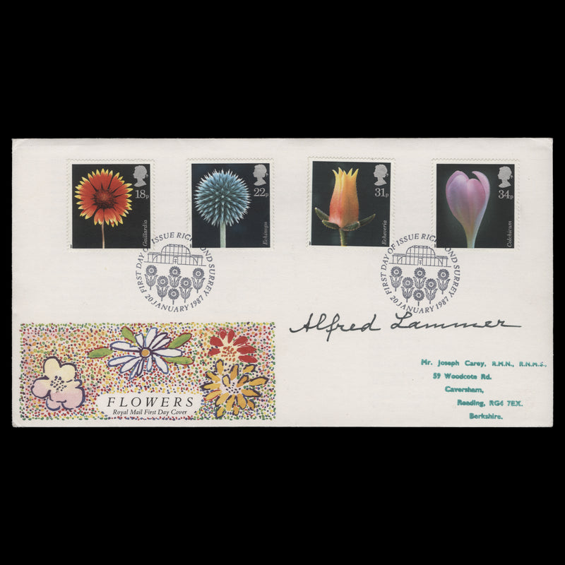 Great Britain 1987 Flower Photographs first day cover signed by Alfred Lammer