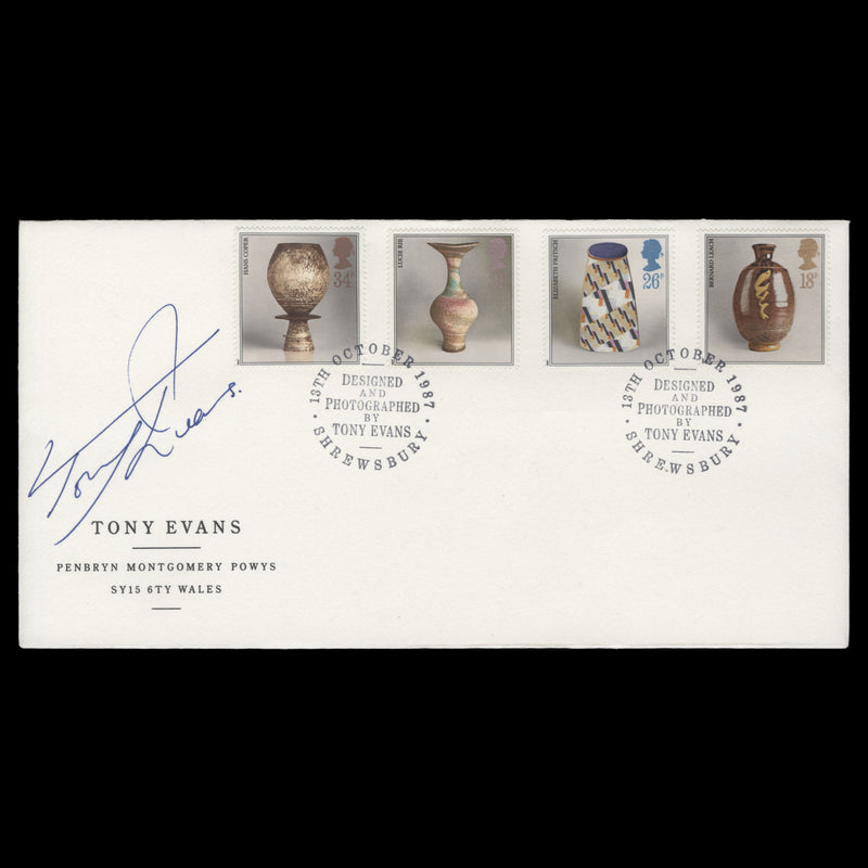 Great Britain 1987 Studio Pottery first day cover signed by designer