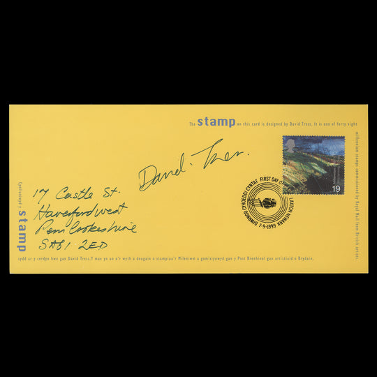 Great Britain 1999 Strip Farming first day presentation card signed by designer