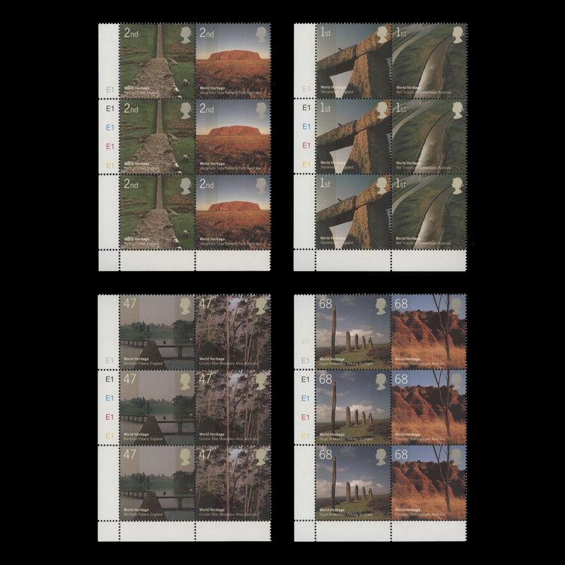 Great Britain 2005 (MNH) World Heritage Sites cylinder blocks