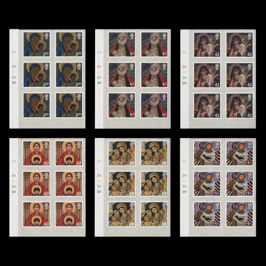 Great Britain 2005 (MNH) Christmas cylinder blocks