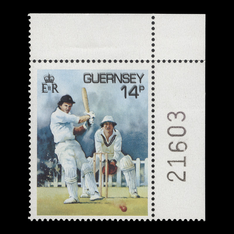 Guernsey 1986 (Variety) 14p Cricket with triple black