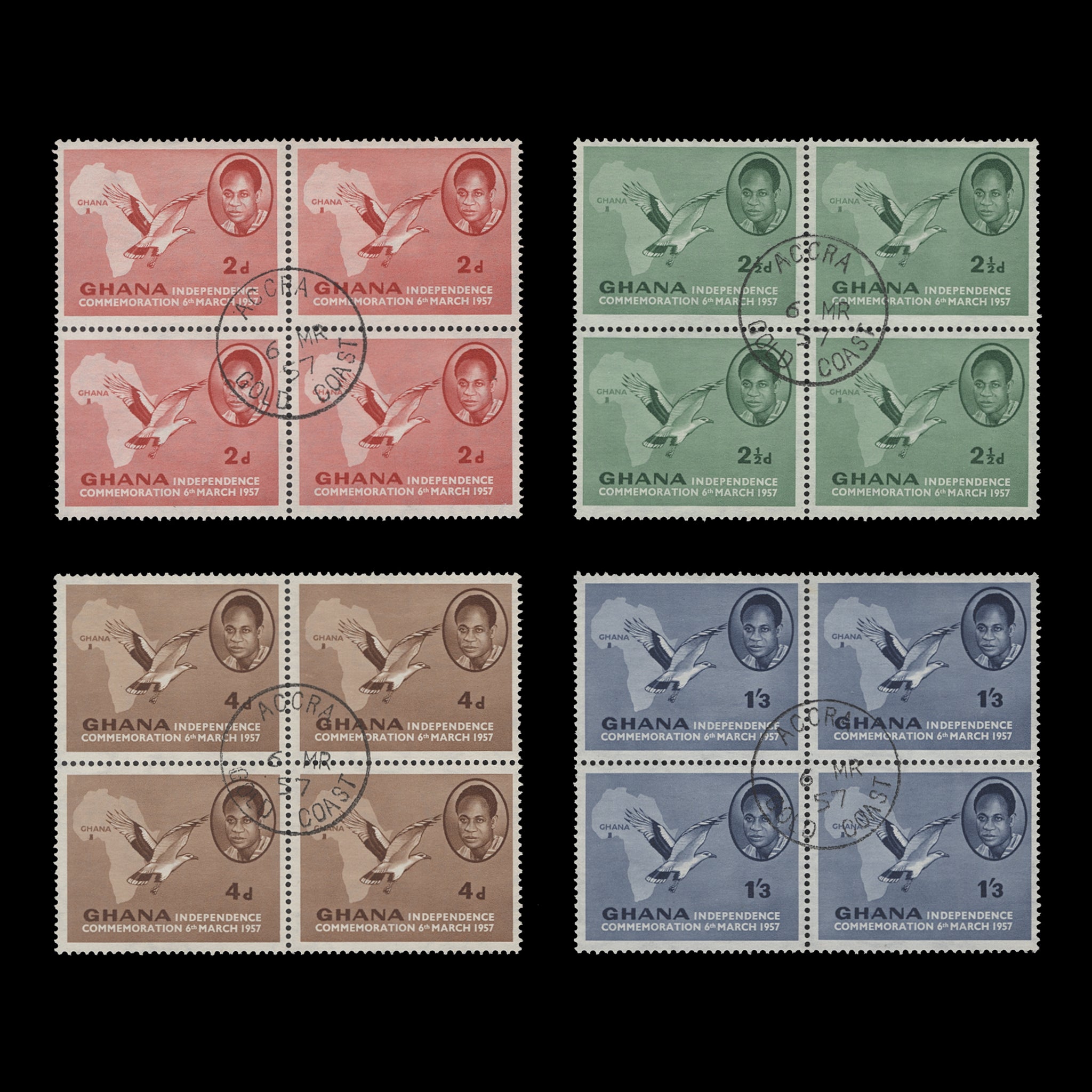 Ghana 1957 (Used) Independence Commemoration blocks – ZEBOOSE.COM