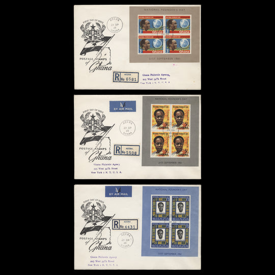 Ghana 1961 (FDC) Founder's Day miniature sheets, ACCRA