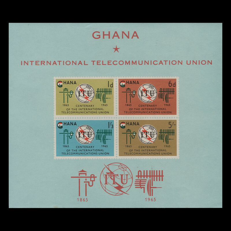 Ghana 1965 (MNH) ITU Centenary miniature sheet