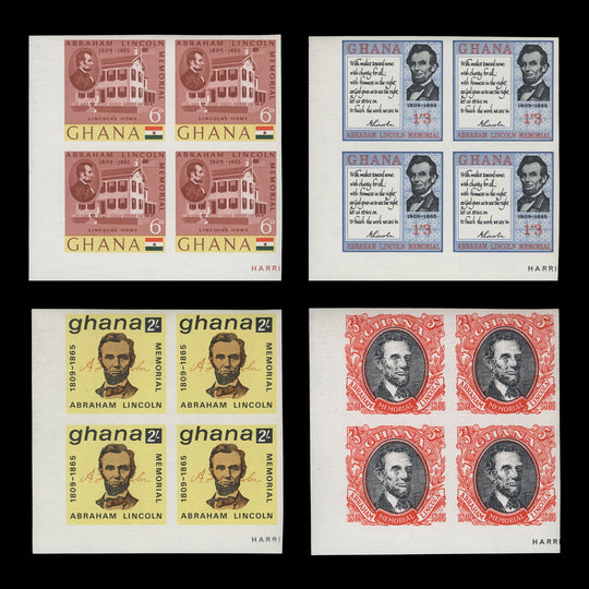 Ghana 1965 (MNH) Lincoln Death Centenary imperf blocks