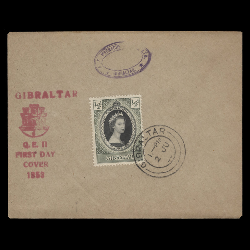 Gibraltar 1953 (FDC) ½d Coronation
