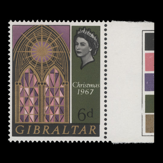 Gibraltar 1967 (Variety) 6d Christmas with watermark to right