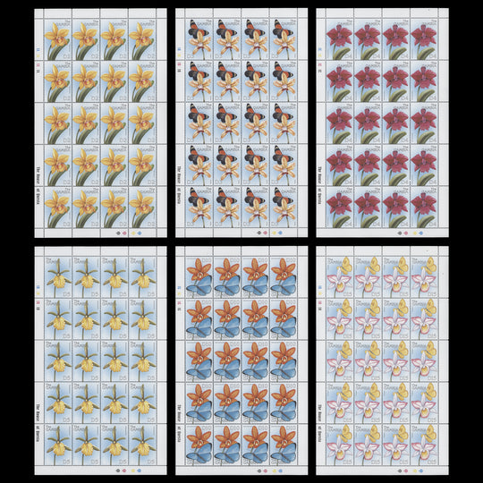 Gambia 1999 (MNH) Orchids panes of 20 stamps