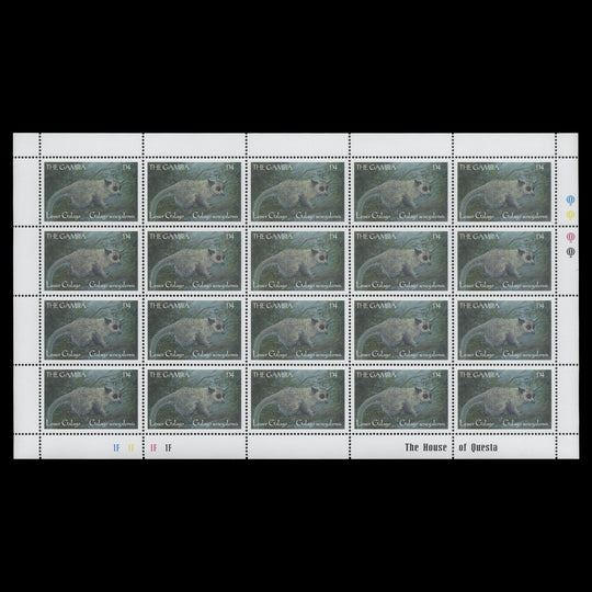 Gambia 2000 (MNH) D4 Lesser Galago pane of 20 stamps