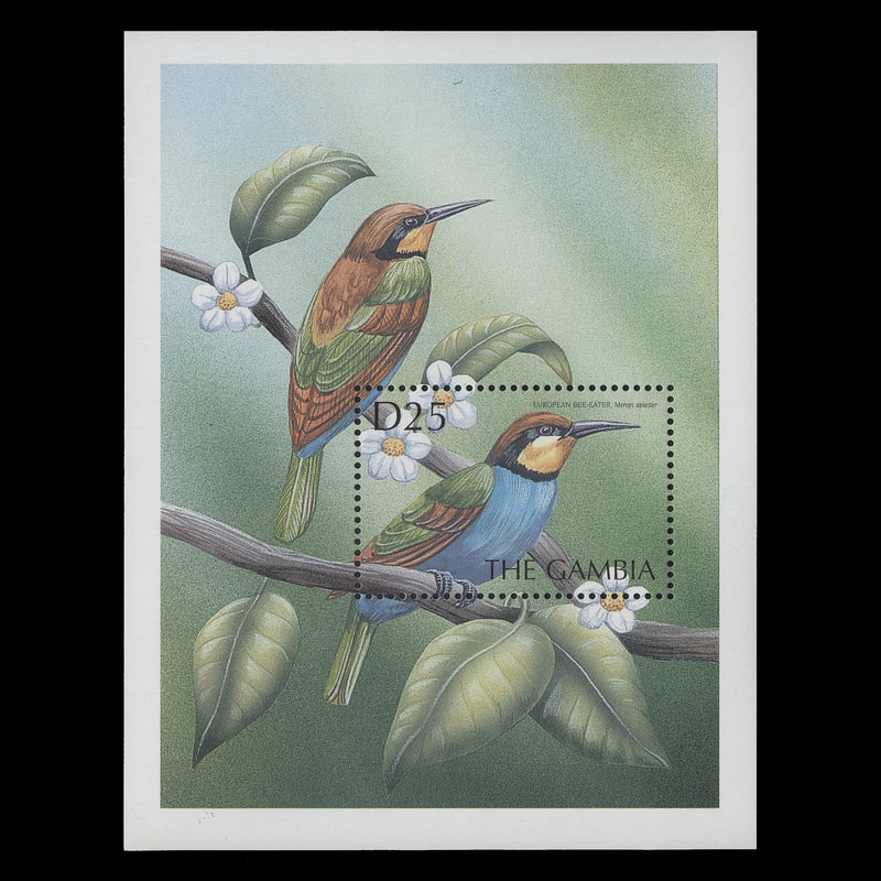 Gambia 2000 (MNH) D25 European Bee Eater miniature sheet