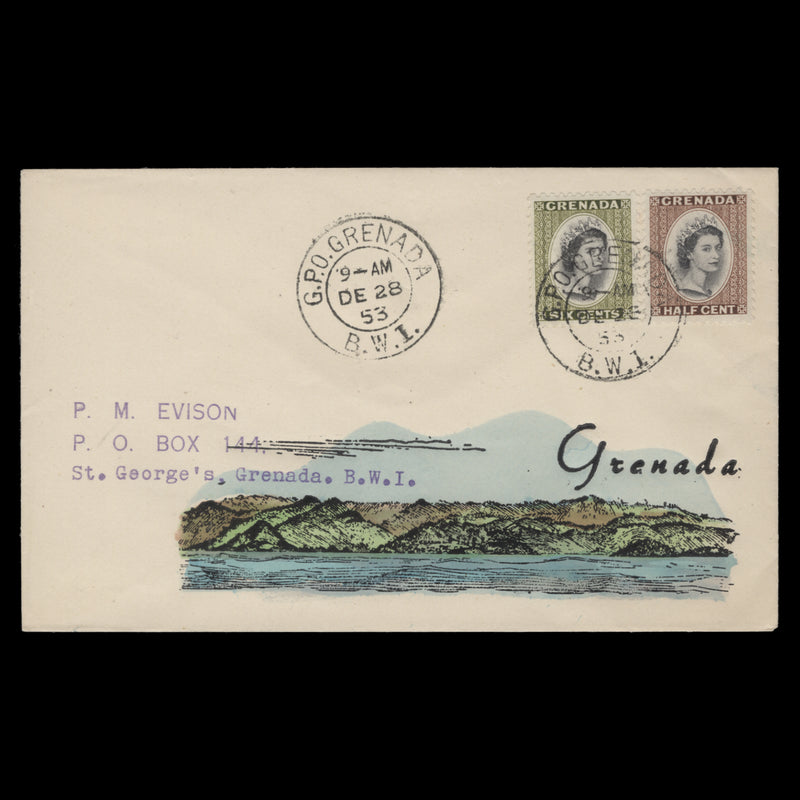 Grenada 1953 Definitives first day cover