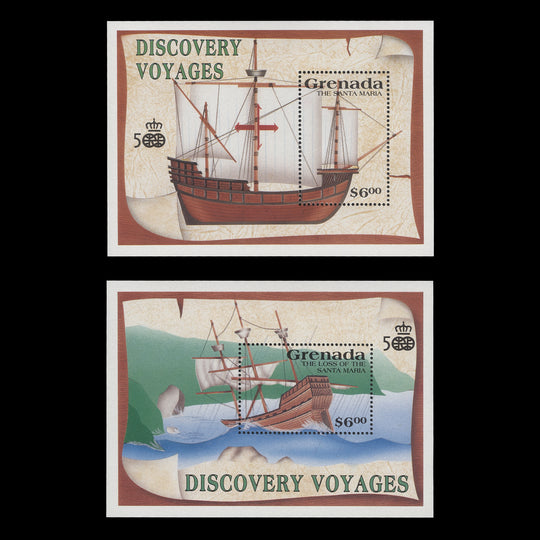 Grenada 1991 (MNH) $6 Santa Maria miniature sheets