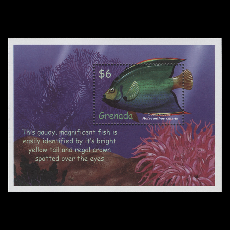 Grenada 2000 (MNH) $6 Queen Angelfish miniature sheet
