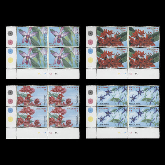 Grenada 2000 (MNH) Caribbean Flowers plate blocks