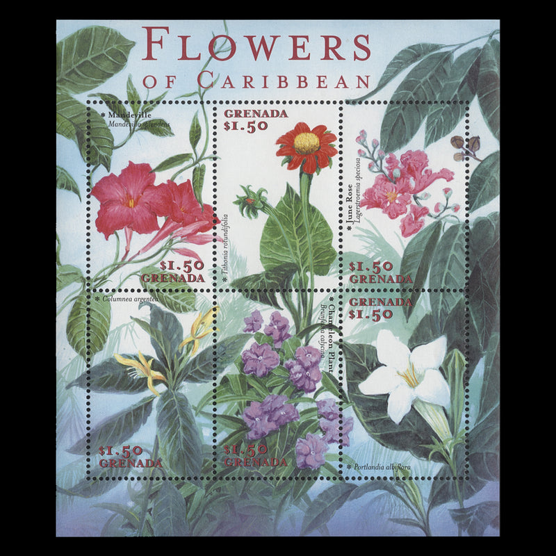 Grenada 2000 (MNH) Caribbean Flowers sheetlet of six stamps