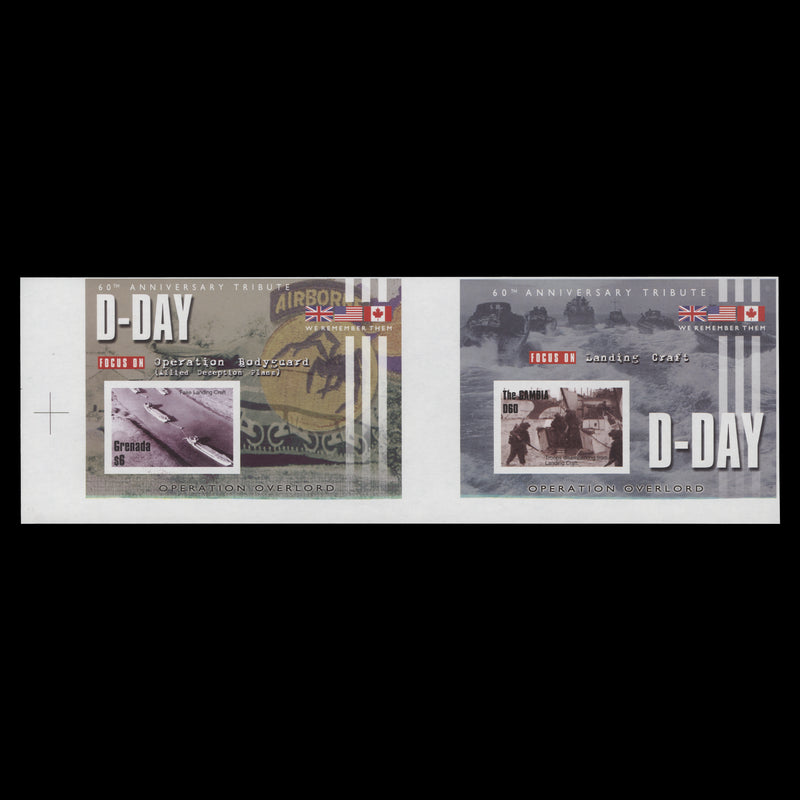 Gambia/Grenada 2004 D-Day Anniversary imperf proof miniature sheets