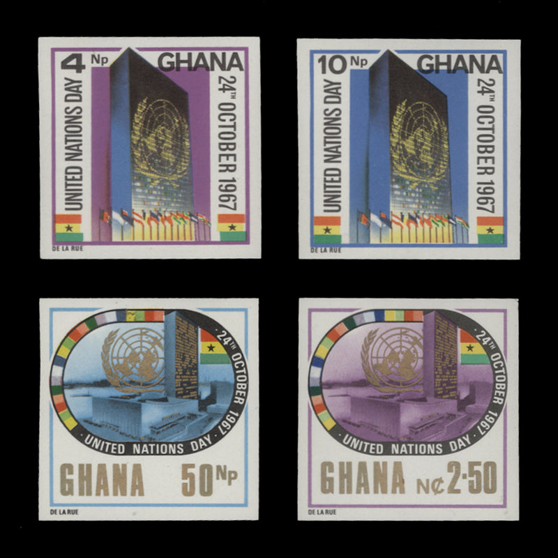 Ghana 1967 (Variety) United Nations Day imperforate set