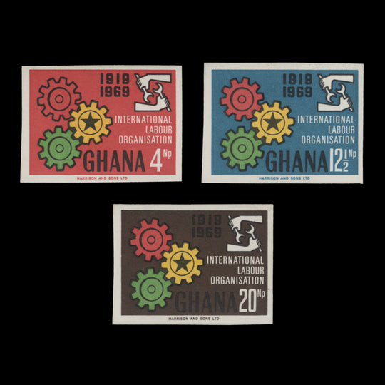 Ghana 1970 (Variety) ILO Anniversary imperforate set
