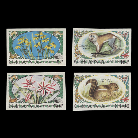 Ghana 1972 (Variety) Flora & Fauna imperforate set