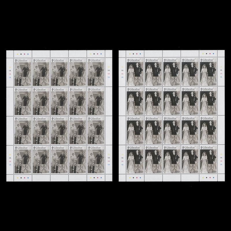 Gibraltar 2017 (MNH) Royal Wedding Anniversary sheets of 20 stamps