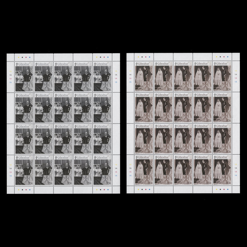 Gibraltar 2017 (MNH) Royal Wedding Anniversary sheets of 20 stamps