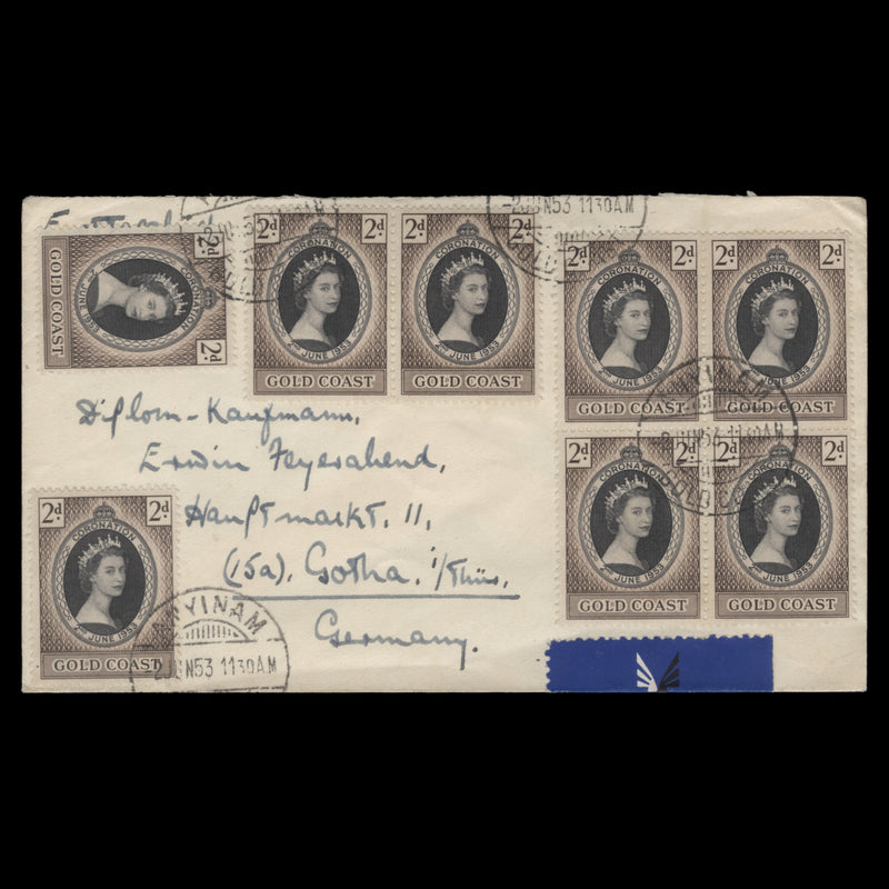 Gold Coast 1953 Coronation first day cover, ANYINAM