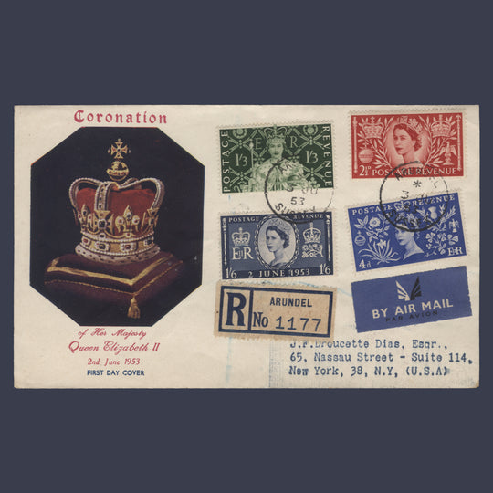 Great Britain 1953 Coronation first day cover, ARUNDEL