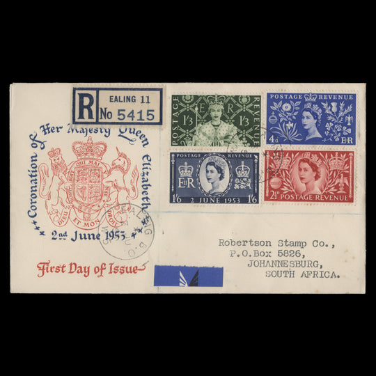 Great Britain 1953 Coronation first day cover, EALING