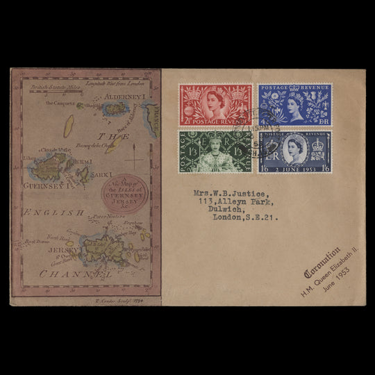 Great Britain 1953 Coronation first day cover, GUERNSEY