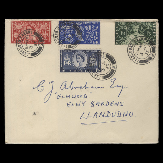 Great Britain 1953 Coronation first day cover, LLANDUDNO