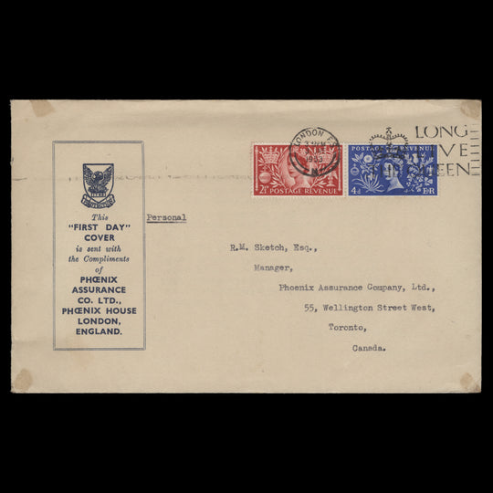 Great Britain 1953 Coronation first day cover, LONDON FS