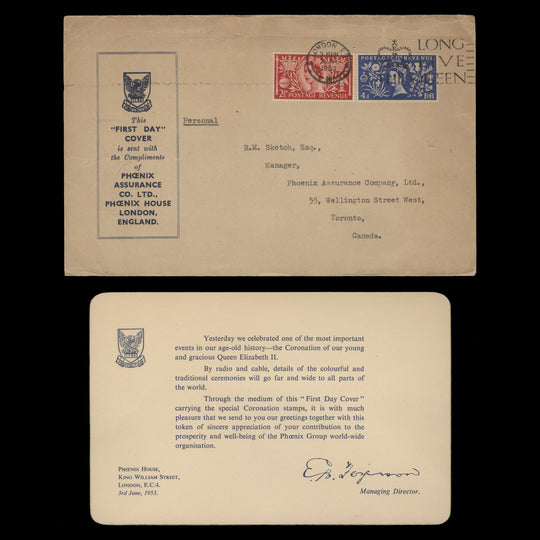 Great Britain 1953 Coronation first day cover, LONDON FS