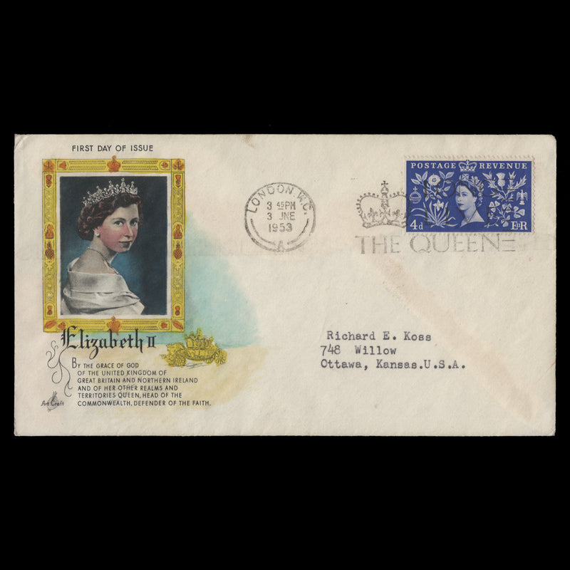 Great Britain 1953 Coronation first day cover, LONDON WC