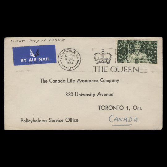Great Britain 1953 Coronation first day cover, LONDON WI