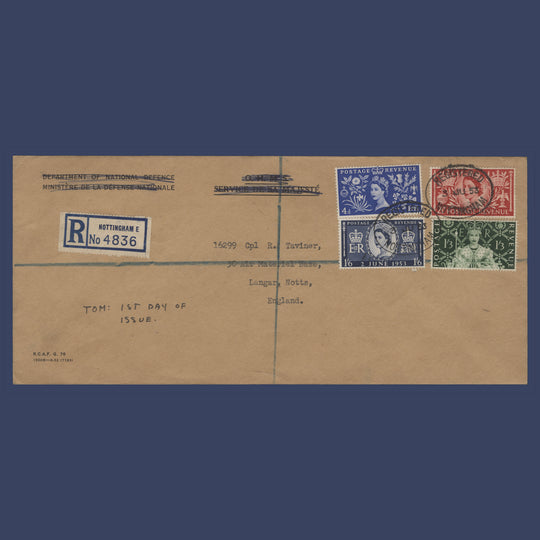Great Britain 1953 Coronation first day cover, NOTTINGHAH