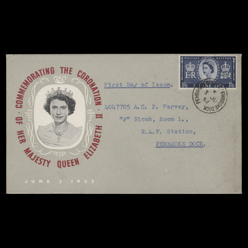 Great Britain 1953 Coronation first day cover, PEMBROKE DOCK