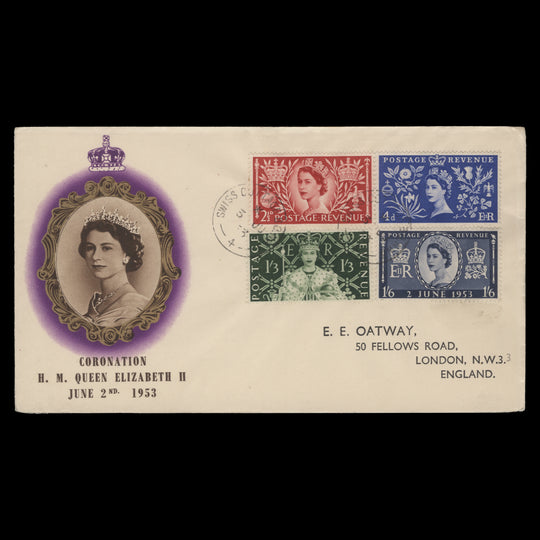Great Britain 1953 Coronation first day cover, SWISS COTTAGE