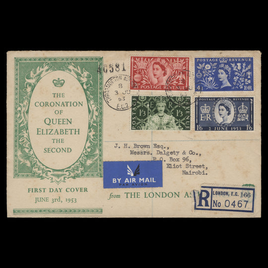 Great Britain 1953 Coronation first day cover, THROGMORTON AVENUE