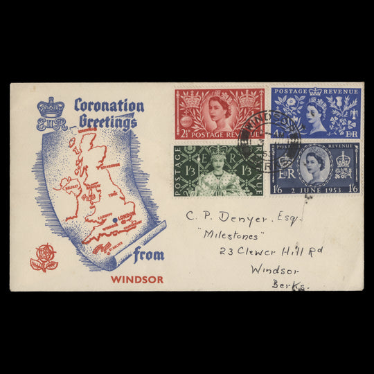 Great Britain 1953 Coronation first day cover, WINDSOR