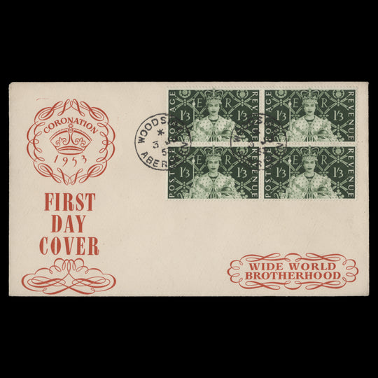 Great Britain 1953 Coronation first day cover, WOODSIDE