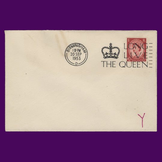Great Britain 1953 Coronation slogan postmark trial of adopted design