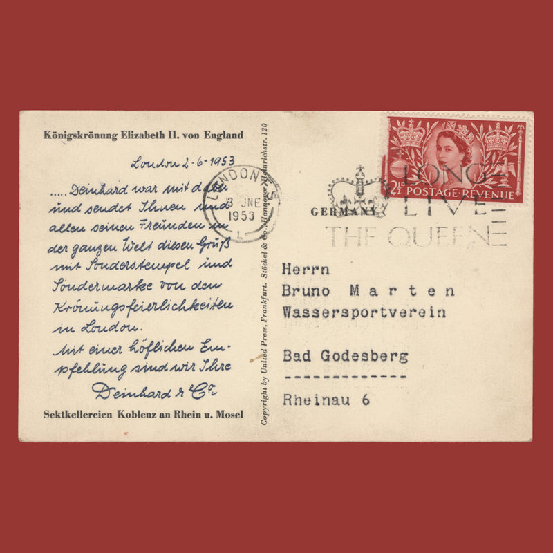 Great Britain 1953 (FDC) 2½d Coronation, LONDON FS