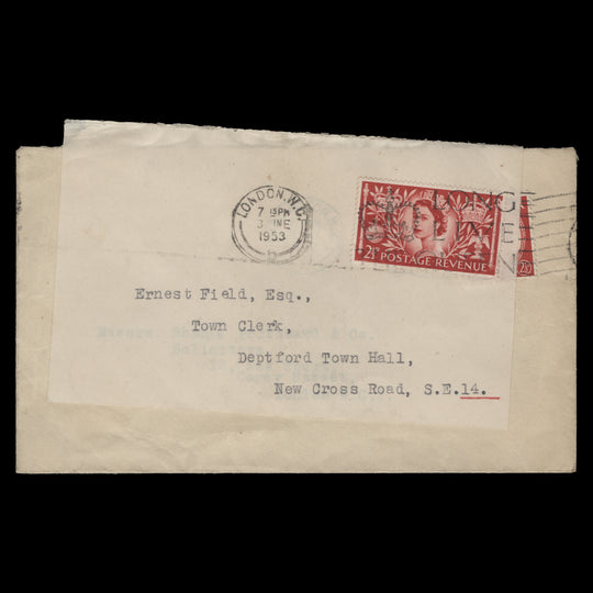 Great Britain 1953 (FDC) 2½d Coronation, LONDON WC
