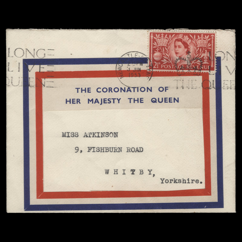 Great Britain 1953 (FDC) 2½d Coronation, NEWCASTLE-ON-TYNE